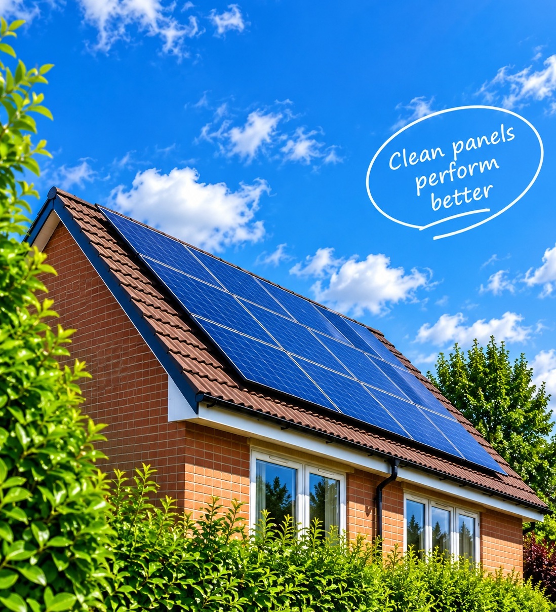 Clean solar panels on a domestic property